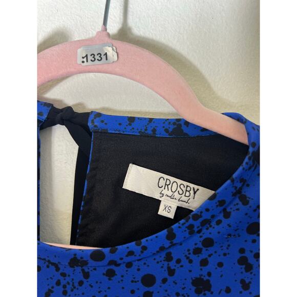 Crosby Blue Black Speckled Tiered Maxi Dress XS - Picture 5 of 5